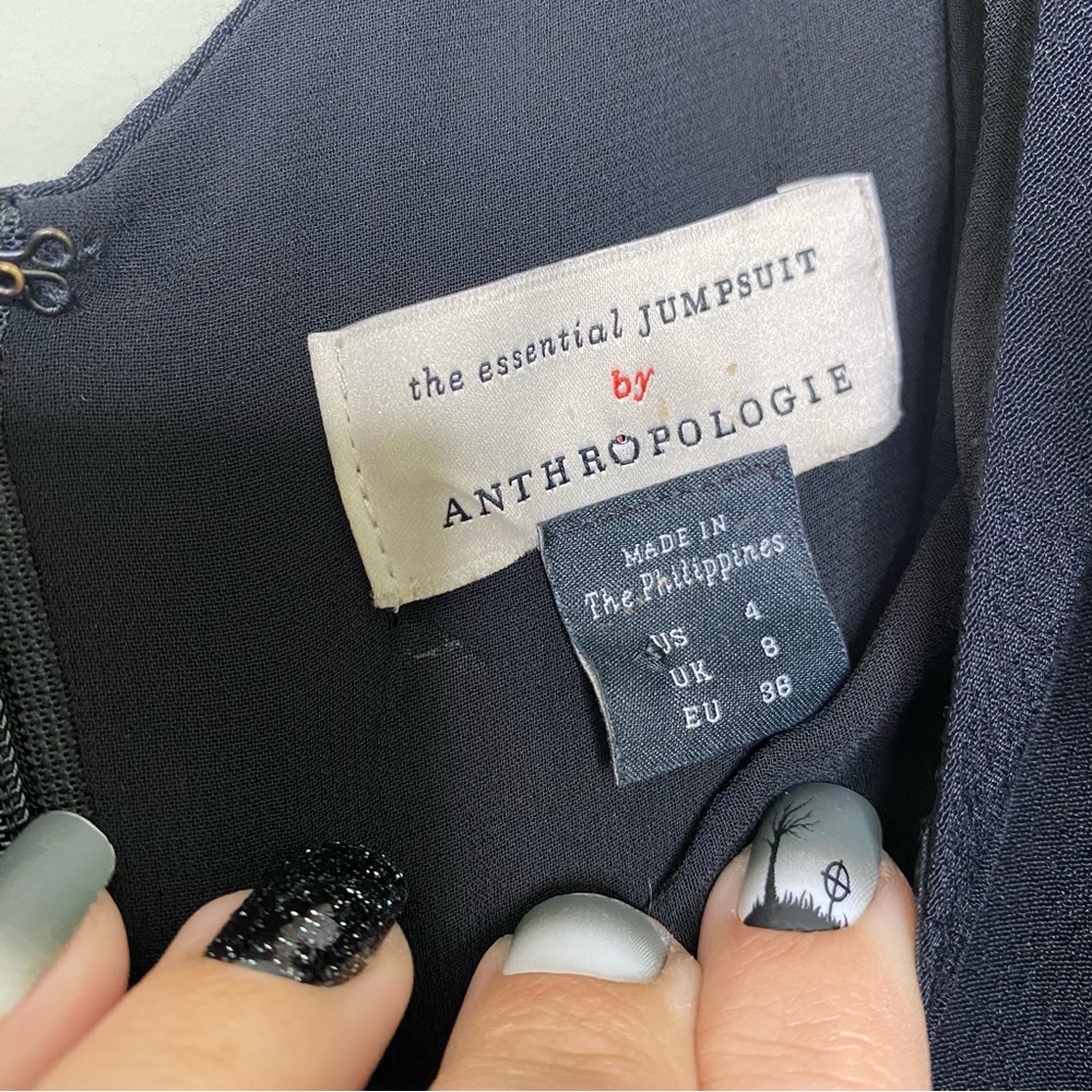 By Anthropologie Black The Essential Slim Jumpsuit Women's Size US 4 - Picture 7 of 12